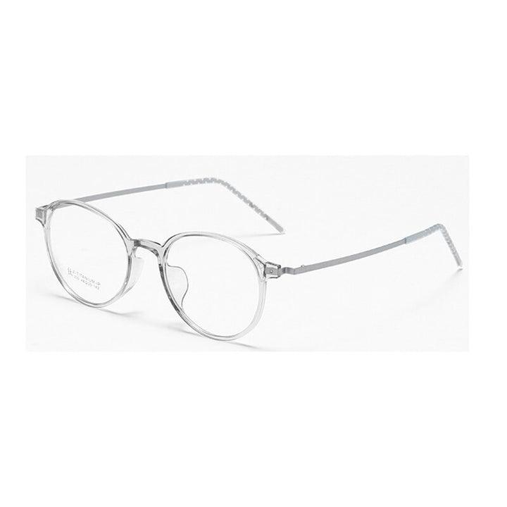 Aissuarvey Unisex Full Rim Small Round Tr 90 Alloy Frame Eyeglasses 302 Full Rim Aissuarvey Eyeglasses Gray CN 