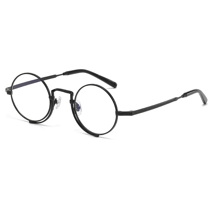 Gatenac Unisex Full Rim Round Titanium Eyeglasses Gxyj998 Full Rim Gatenac Black