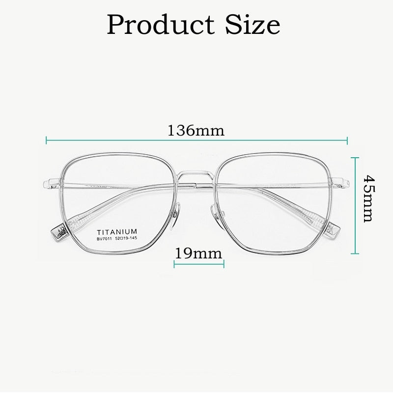 Yimaruili Unisex Full Rim Square Acetate Titanium Eyeglasses Bv7011b Full Rim Yimaruili Eyeglasses