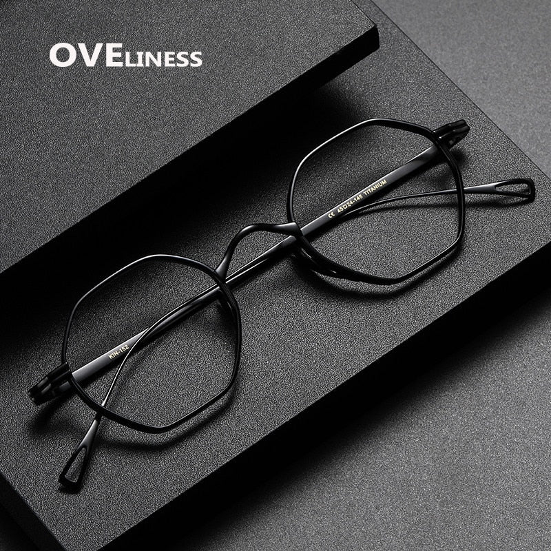 Oveliness Unisex Full Rim Irregular Round Titanium Eyeglasses Ol1y52 Full Rim Oveliness