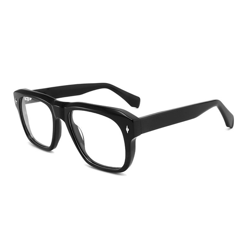 Gatenac Unisex Full Rim Square Acetate Frame Eyeglasses Gxyj772 Full Rim Gatenac Black
