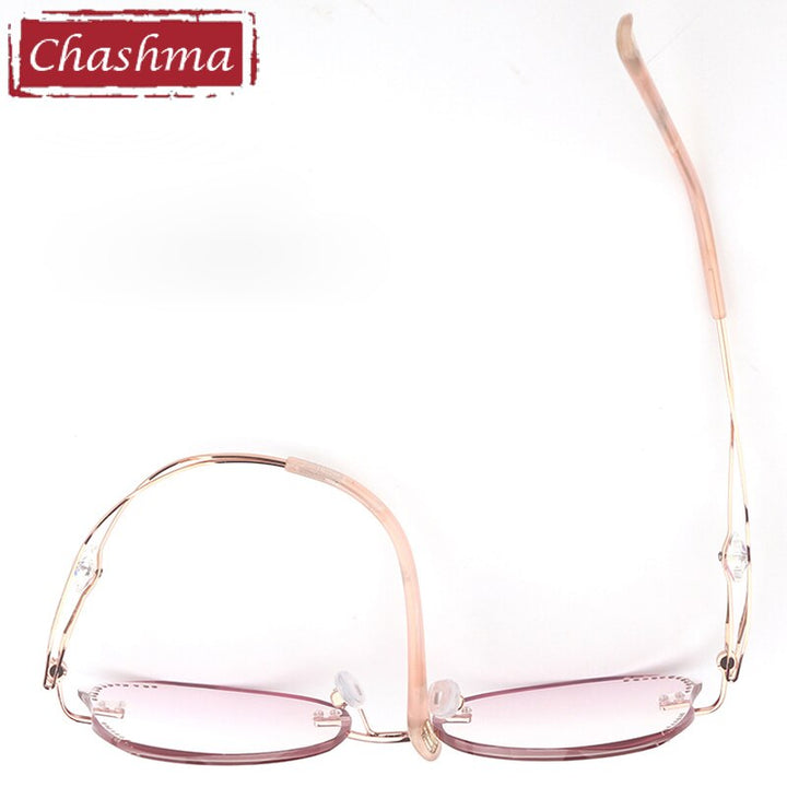 Chashma Women's Rimless Butterfly Titanium Rhinestone Eyeglasses 88061 Rimless Chashma