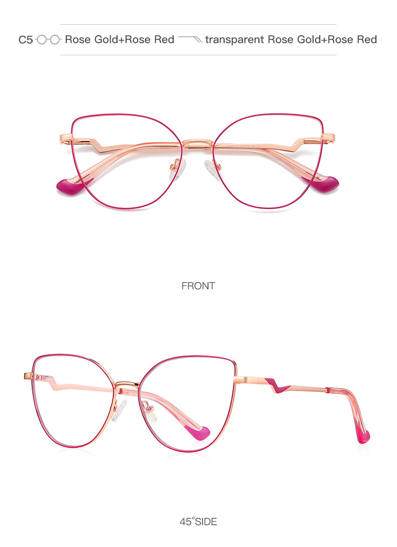 Gmei Women's Full Rim Alloy Cat Eye Frame Eyeglasses 3043 Full Rim Gmei Optical