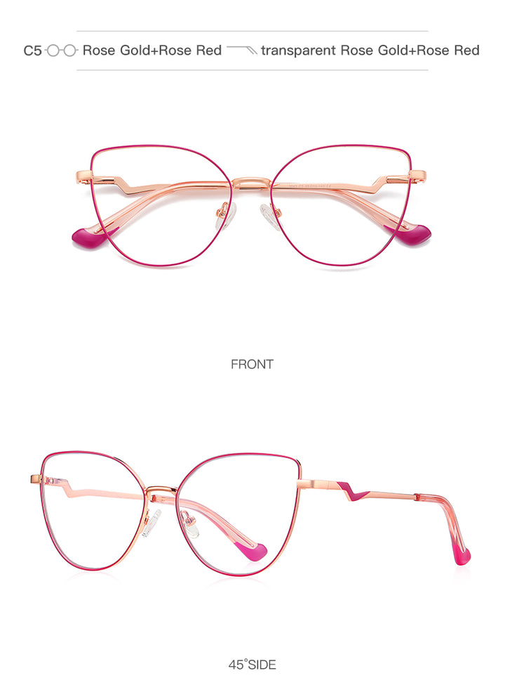 Gmei Women's Full Rim Alloy Cat Eye Frame Eyeglasses 3043 Full Rim Gmei Optical   