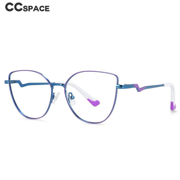 CCspace Women's Full Rim Cat Eye Alloy Frame Eyeglasses 54317 Full Rim CCspace