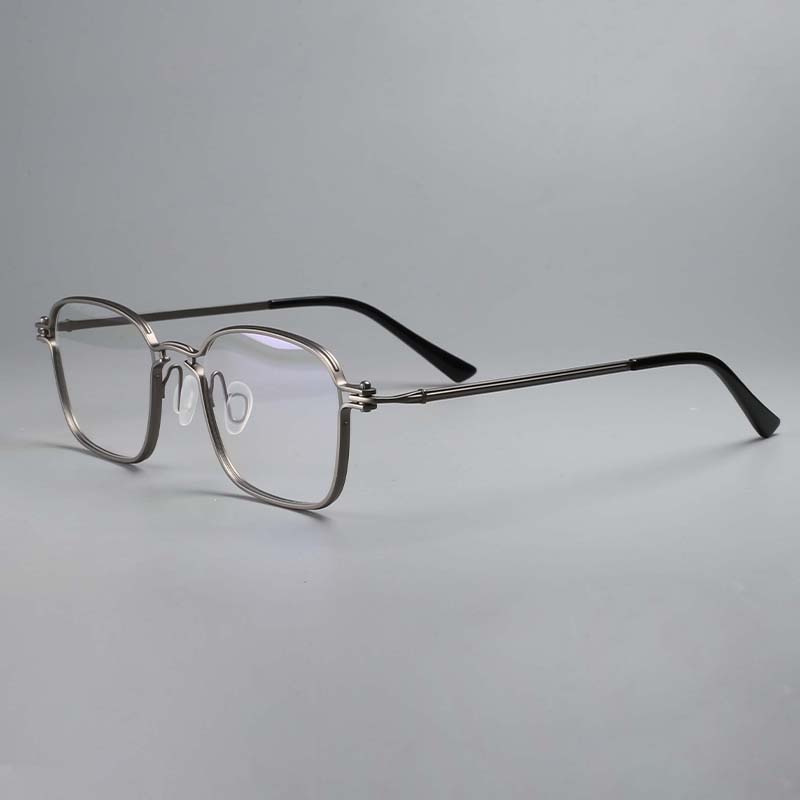 CCspace Unisex Full Rim Square Handcrafted Titanium Eyeglasses 54708 Full Rim CCspace China Gun