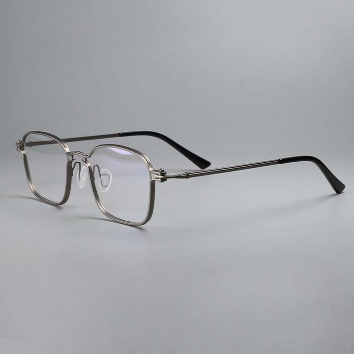 CCspace Unisex Full Rim Square Handcrafted Titanium Eyeglasses 54708 Full Rim CCspace China Gun