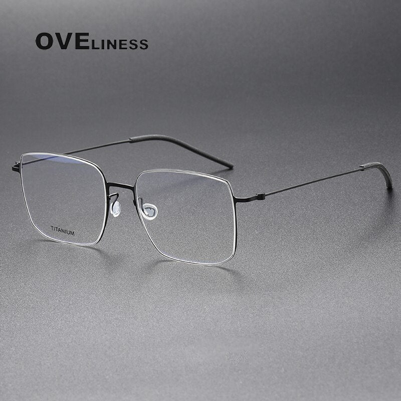Oveliness Unisex Full Rim Square Screwless Titanium Eyeglasses 5511 Full Rim Oveliness black