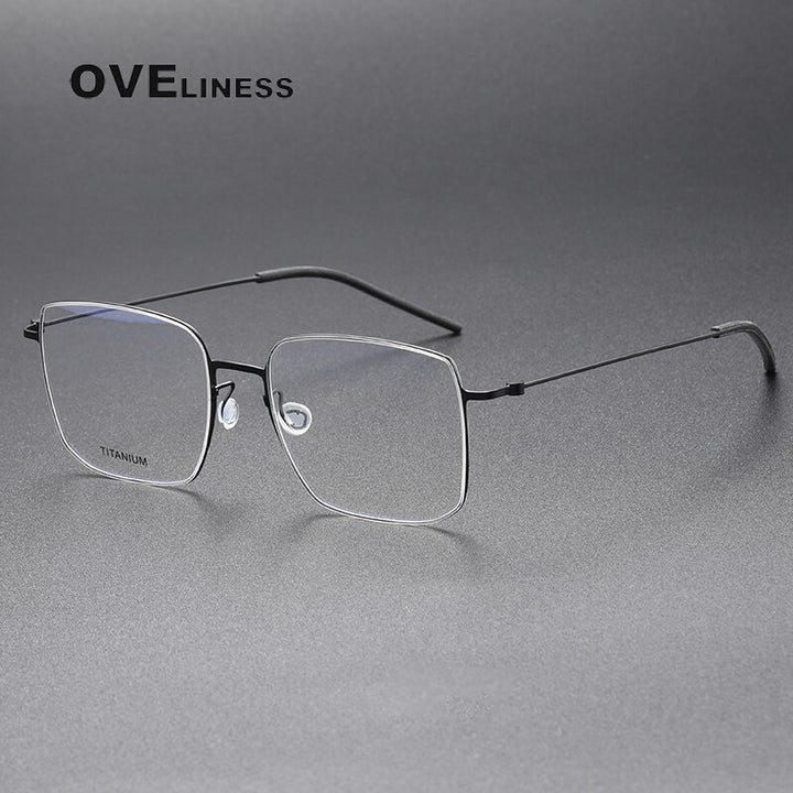 Oveliness Unisex Full Rim Square Screwless Titanium Eyeglasses 5511 Full Rim Oveliness black