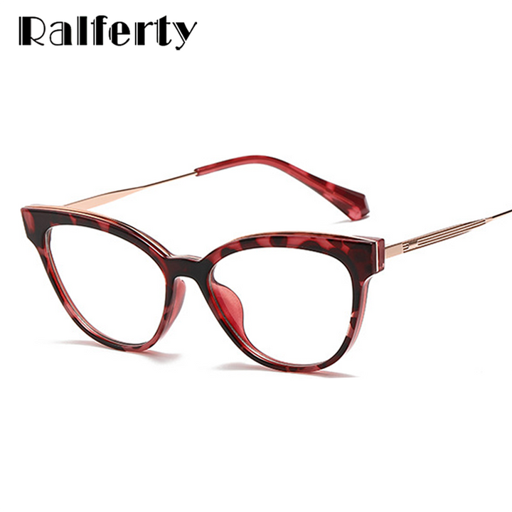 Ralferty Women's Full Rim Square Cat Eye Tr 90 Acetate Eyeglasses D836 Full Rim Ralferty