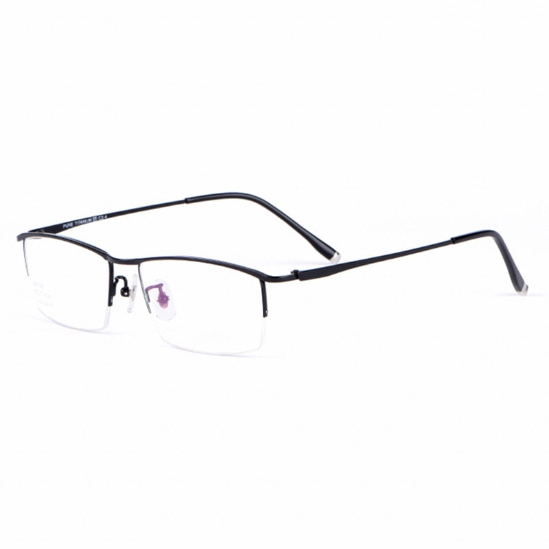 Hotochki Men's Semi Rim Titanium Alloy IP Plated Frame Eyeglasses J85148 Semi Rim Hotochki