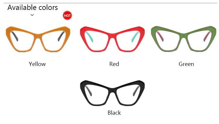 CCspace Women's Full Rim Oversized Cat Eye Acetate Frame Eyeglasses 54494 Full Rim CCspace