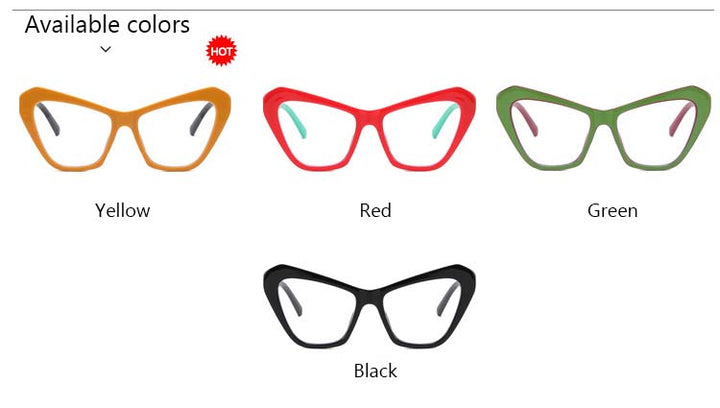 CCspace Women's Full Rim Oversized Cat Eye Acetate Frame Eyeglasses 54494 Full Rim CCspace
