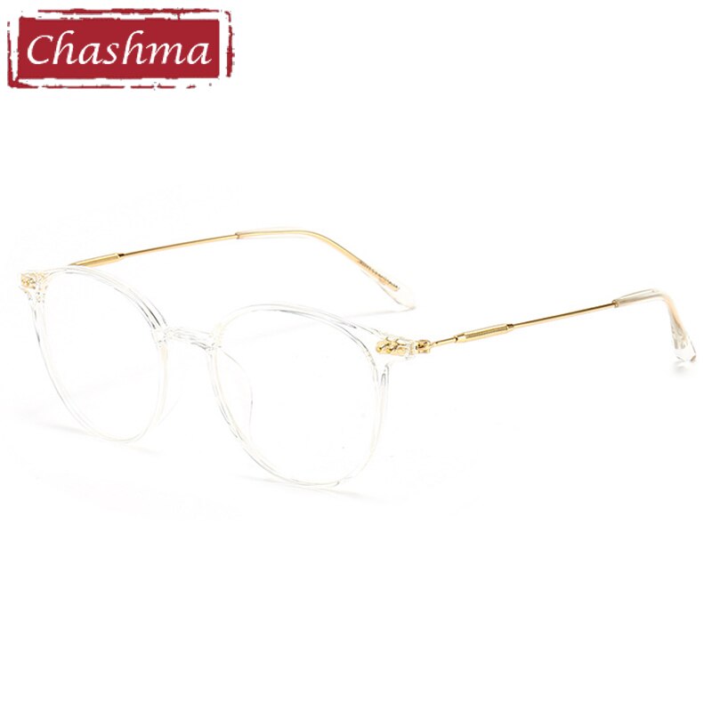Chashma Unisex TR 90 Titanium Round Full Rim Frame Eyeglasses 90045 Full Rim Chashma Transparent  