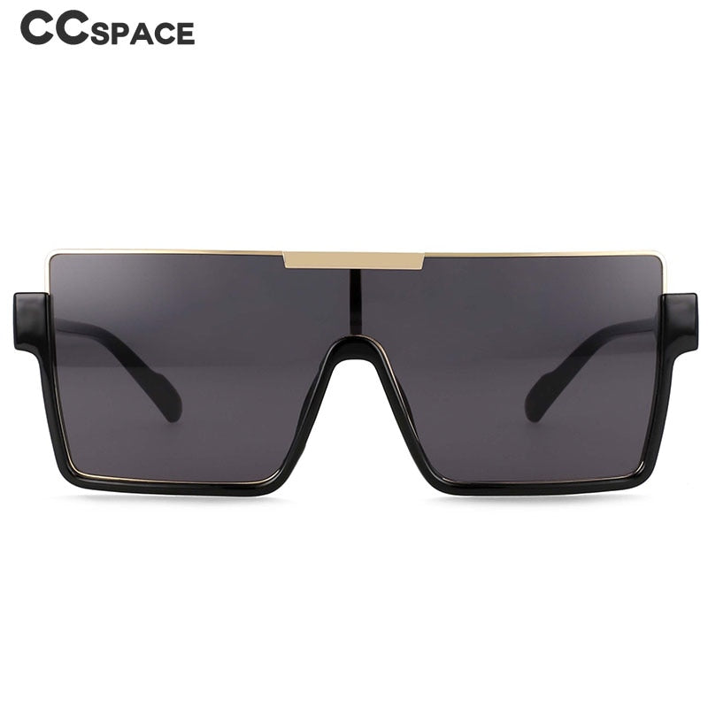 CCSpace Unisex Oversized Square One Lens Goggle Resin Frame Sunglasses 53820 Sunglasses CCspace Sunglasses   