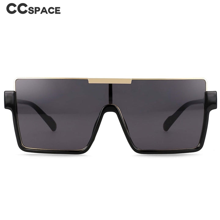 CCspace Unisex Oversized Square One Lens Goggle Resin Frame Sunglasses 53820 Sunglasses CCspace Sunglasses