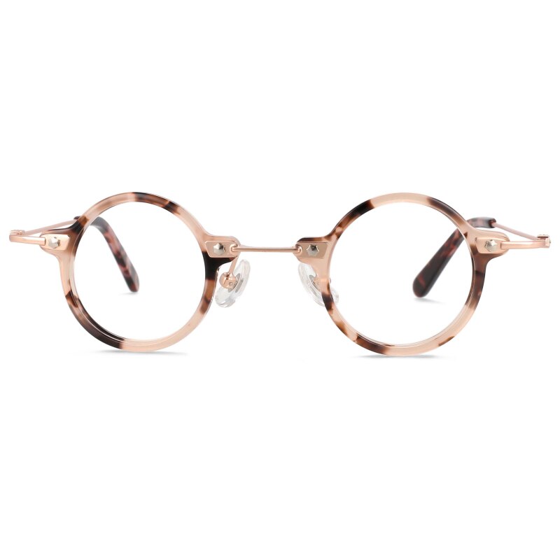 CCspace Unisex Full Rim Small Round Acetate Titanium Eyeglasses 55324 Full Rim CCspace C9Yellow China