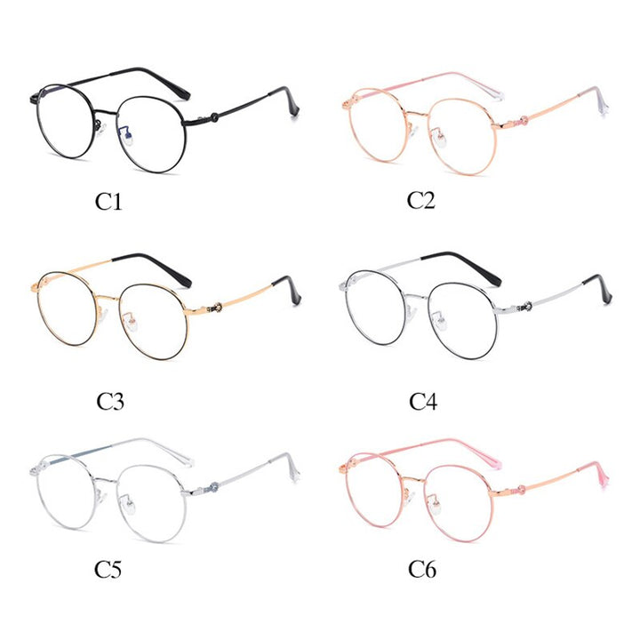 Hotochki Unisex Full Rim Round Stainless Steel Alloy Eyeglasses L225 Full Rim Hotochki