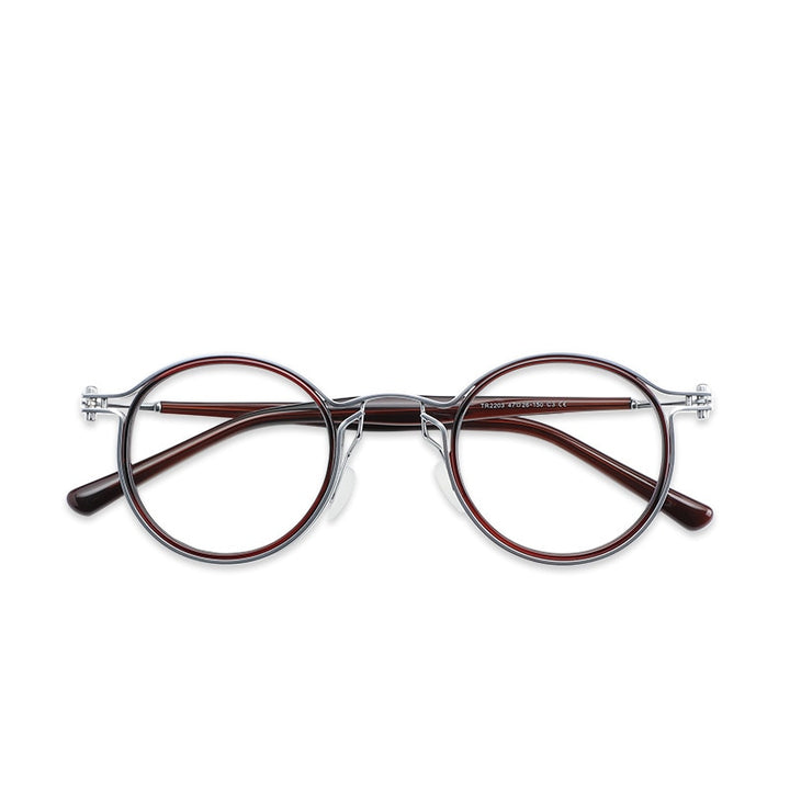 Cubojue Unisex Full Rim Round Alloy Hyperopic Reading Glasses Reading Glasses Cubojue
