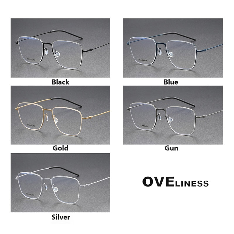 Oveliness Unisex Full Rim Square Titanium Eyeglasses 5506 Full Rim Oveliness