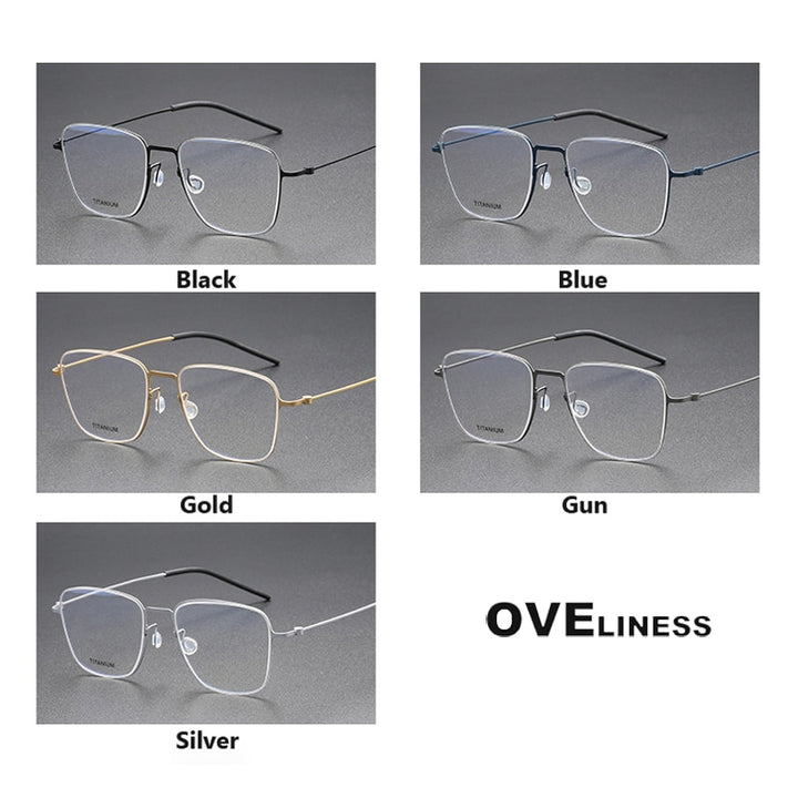 Oveliness Unisex Full Rim Square Titanium Eyeglasses 5506 Full Rim Oveliness
