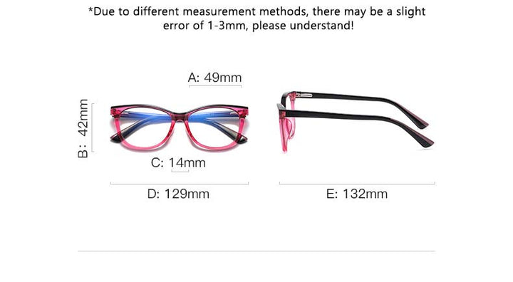 CCspace Youth's Unisex Full Rim Square Tr 90 Titanium Eyeglasses 54524 Full Rim CCspace