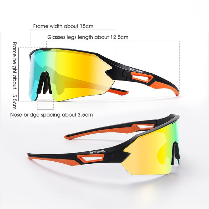 West Biking Unisex Semi Rim Tr 90 Polarized Sport Sunglasses YP0703141 Sunglasses West Biking
