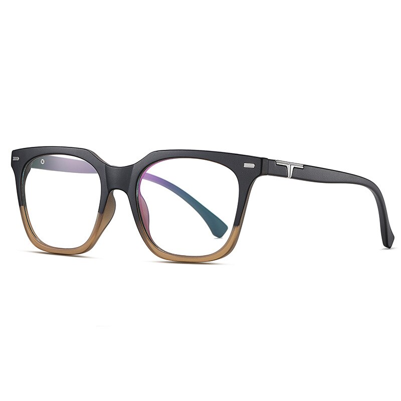 CCspace Unisex Full RIm Square Tr 90 Titanium Eyeglasses 55171 Full Rim CCspace China BlackBrown