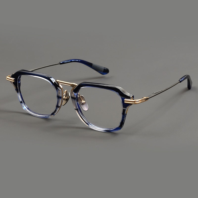 Muzz Unisex Full Rim Square Acetate Titanium Eyeglasses Dl413 Full Rim Muzz C1