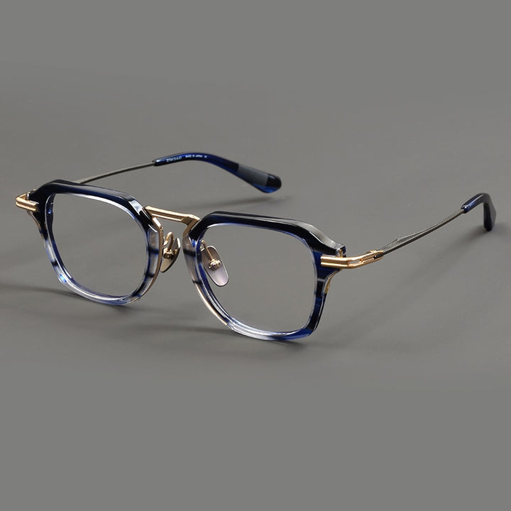 Muzz Unisex Full Rim Square Acetate Titanium Eyeglasses Dl413 Full Rim Muzz C1