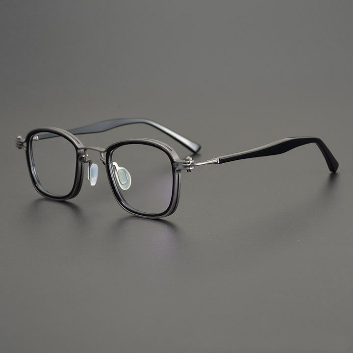 CCspace Unisex Full Rim Square Alloy Eyeglasses 54724 Full Rim CCspace silver China