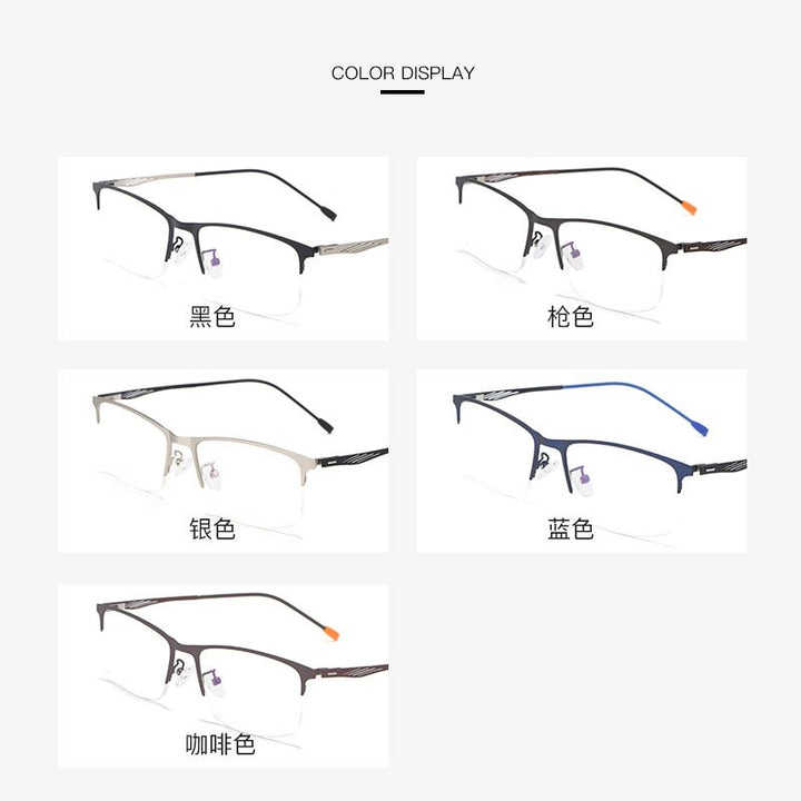Reven Jate Unisex Semi Rim Square Alloy Eyeglasses P8836 Semi Rim Reven Jate