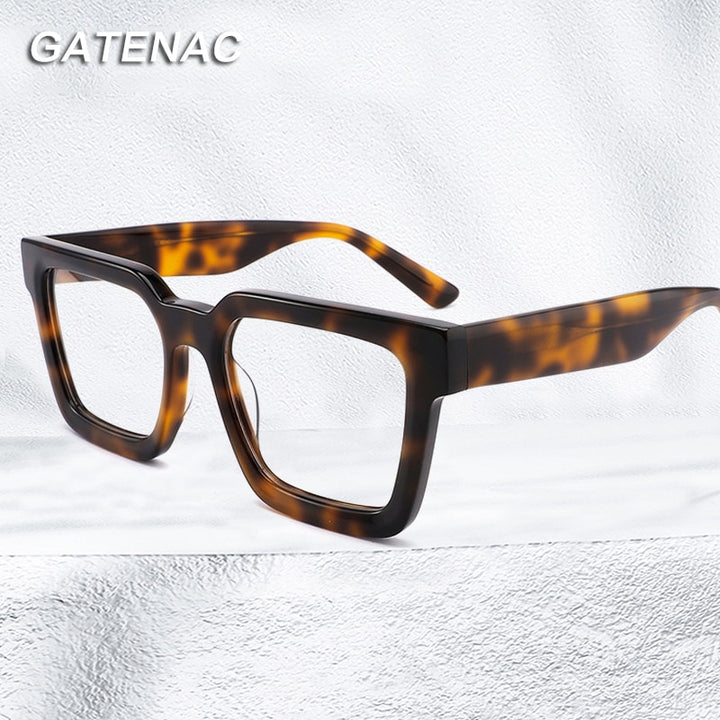 Gatenac Unisex Full Rim Square Acetate Frame Eyeglasses Gxyj793 Full Rim Gatenac