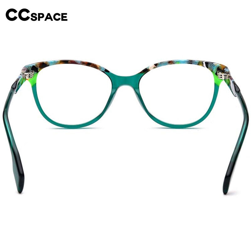 CCspace Unisex Full Rim Square Cat Eye Acetate Eyeglasses 53152 Full Rim CCspace