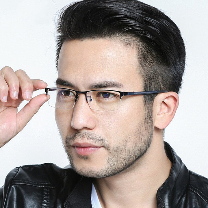 Chashma Ottica Men's Semi Rim Square Tr 90 Alloy Eyeglasses 927 Semi Rim Chashma Ottica