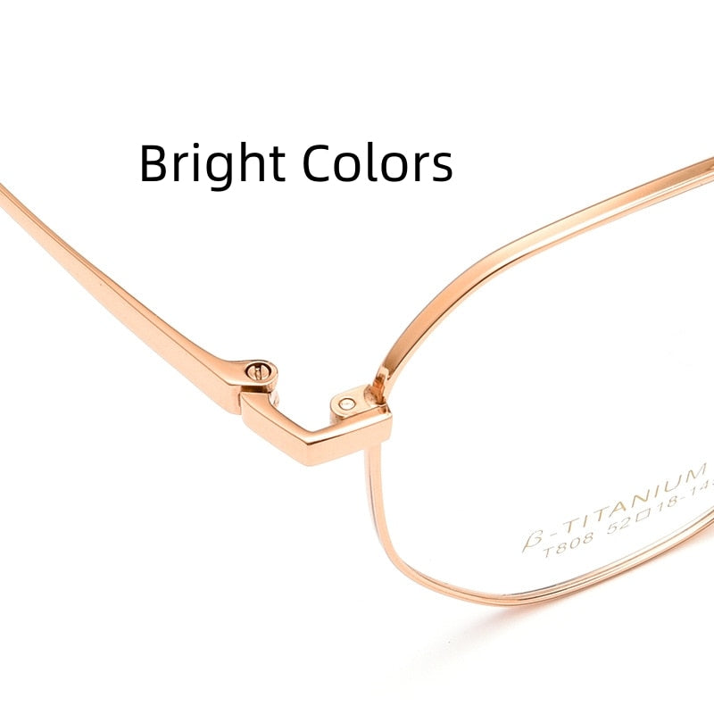 Yimaruili Unisex Full Rim Polygonal Titanium Eyeglasses T808 Full Rim Yimaruili Eyeglasses