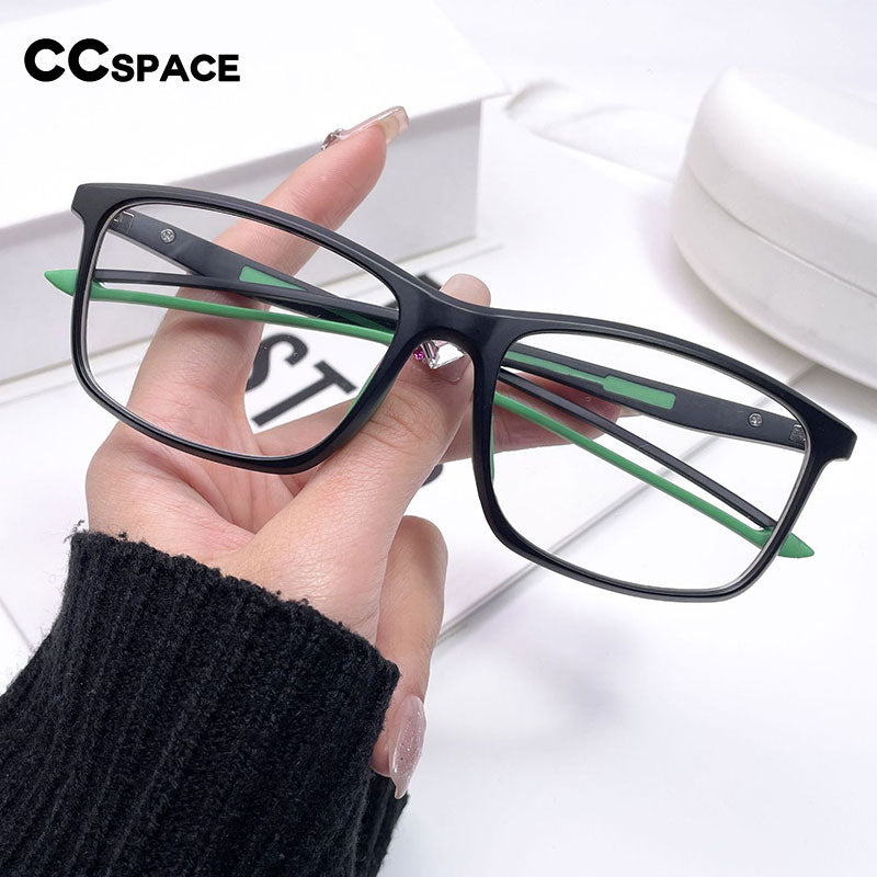 CCspace Unisex Full Rim Square Tr 90 Titanium Sport Eyeglasses 55473 Full Rim CCspace