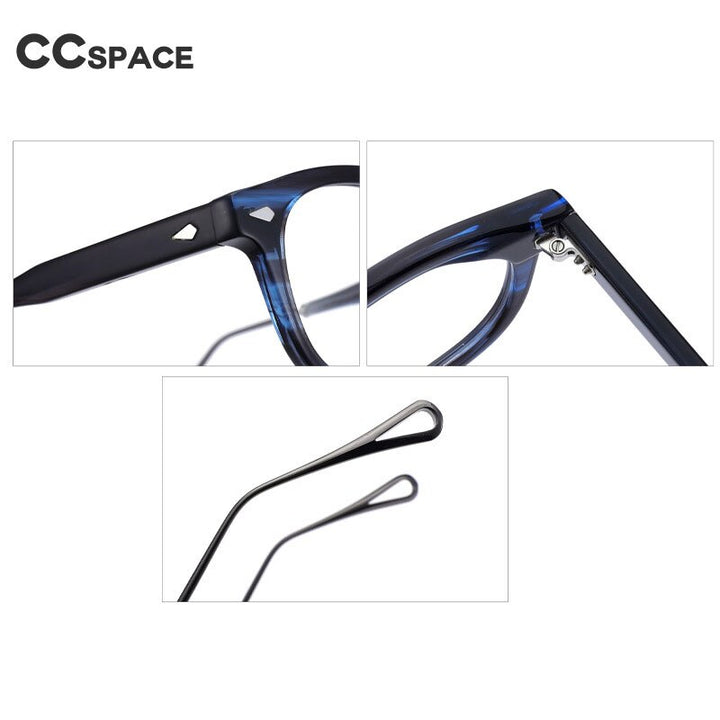 CCspace Men's Full Rim Square Round Acetate Alloy Eyeglasses 55280 Full Rim CCspace