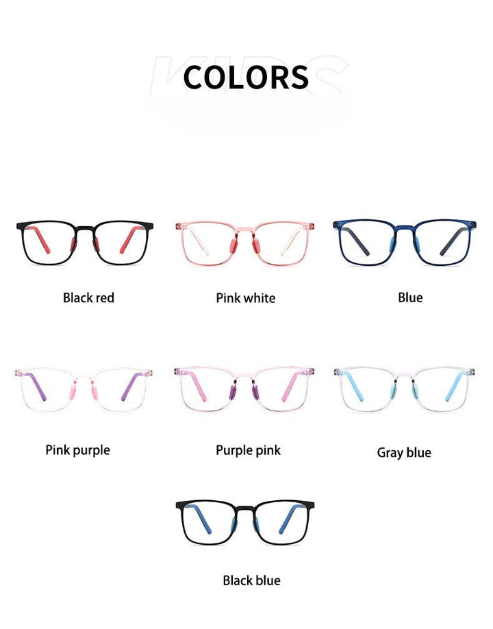 CCspace Unisex Youth Full Rim Square Silicone Eyeglasses 54671 Full Rim CCspace
