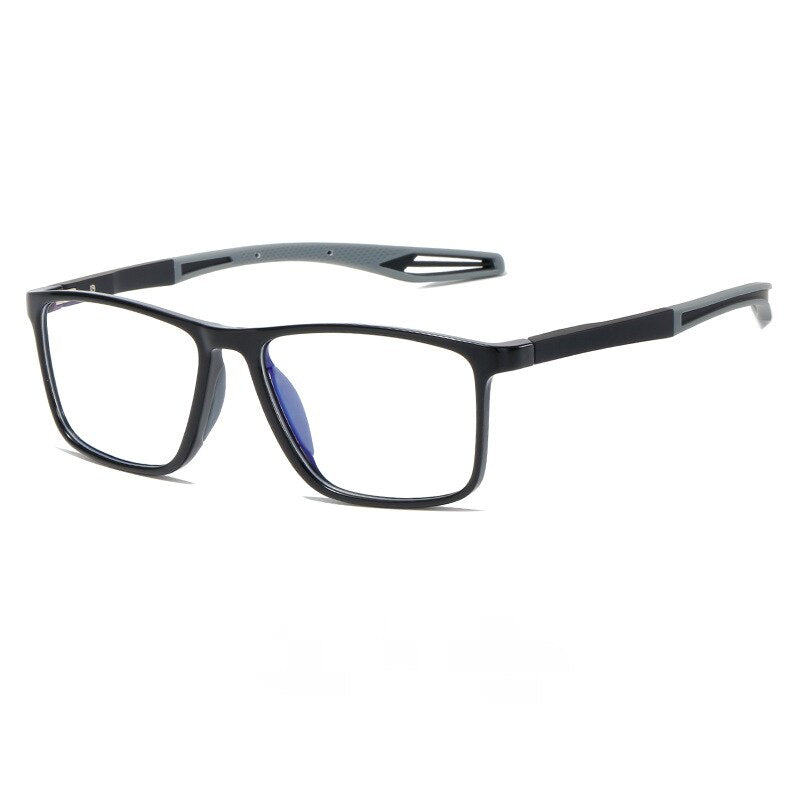 CCspace Youth Unisex Full Rim Square TR 90 Titanium Reading Glasses 55419 Reading Glasses CCspace China Myopia 50 BlackGrey