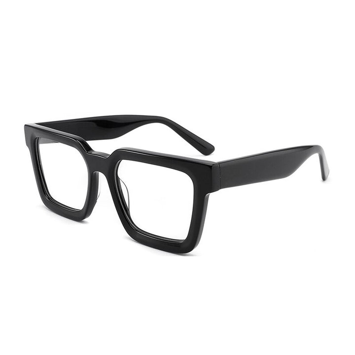 Gatenac Unisex Full Rim Square Acetate Frame Eyeglasses Gxyj793 Full Rim Gatenac Black