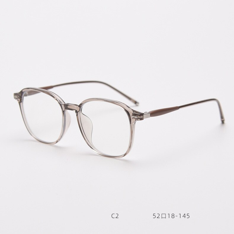 CCspace Unisex Full Rim Square Tr 90 Titanium Eyeglasses 55686 Full Rim CCspace Khaki China