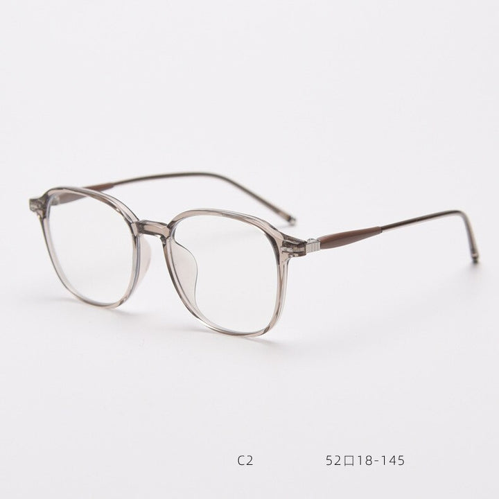 CCspace Unisex Full Rim Square Tr 90 Titanium Eyeglasses 55686 Full Rim CCspace Khaki China