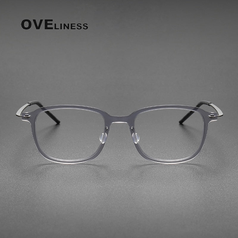 Oveliness Unisex Full Rim Square Acetate Titanium Eyeglasses 6510 Full Rim Oveliness