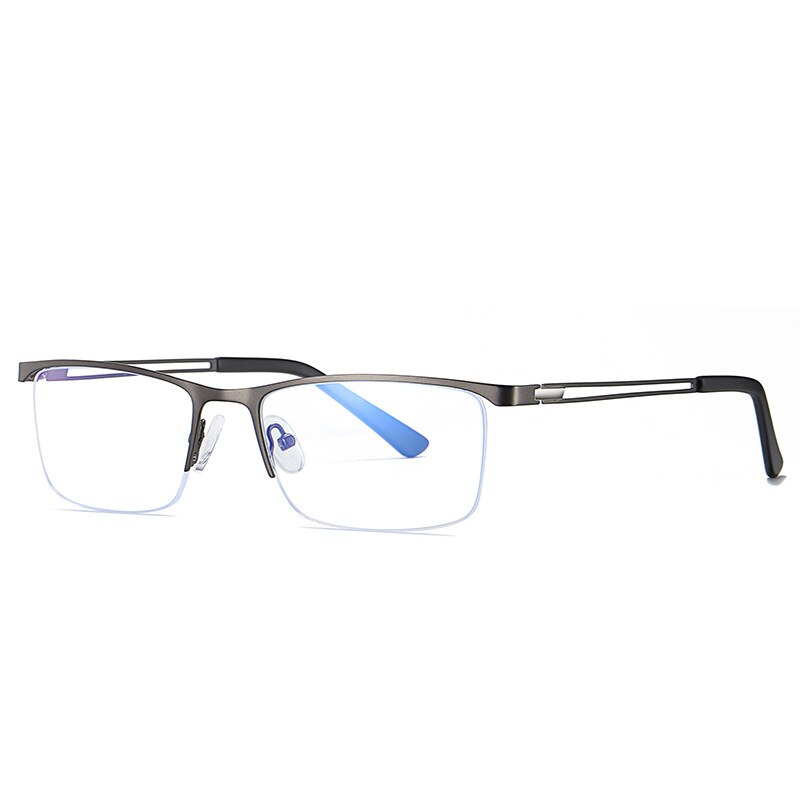 CCspace Men's Semi Rim Rectangle Alloy Frame Eyeglasses 54534 Semi Rim CCspace China gun