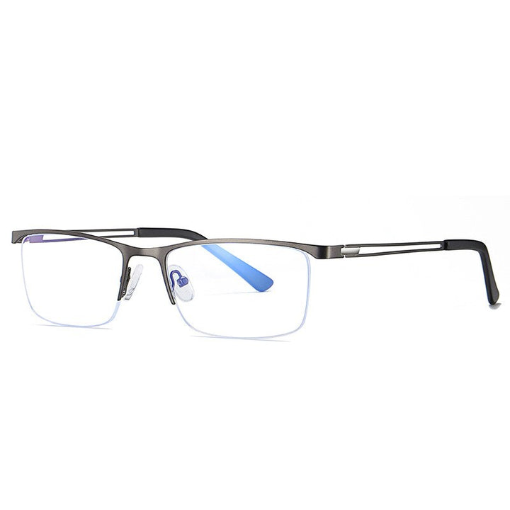 CCspace Men's Semi Rim Rectangle Alloy Frame Eyeglasses 54534 Semi Rim CCspace China gun