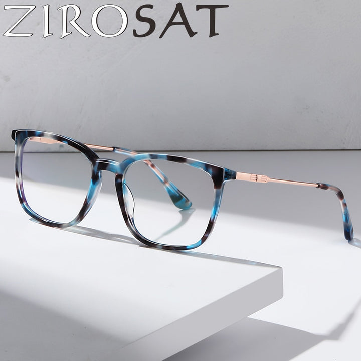 Zirosat Unisex Full Rim Square Acetate Eyeglasses Bj9203 Full Rim Zirosat