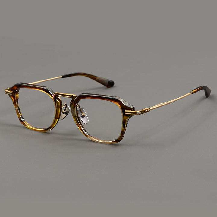 Muzz Unisex Full Rim Square Acetate Titanium Eyeglasses Dl413 Full Rim Muzz C3