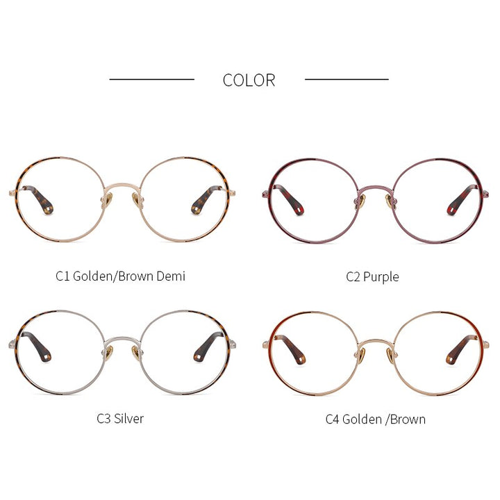 Kansept Women's Full Rim Round Stainless Steel Frame Eyeglasses Oq1004 Full Rim Kansept