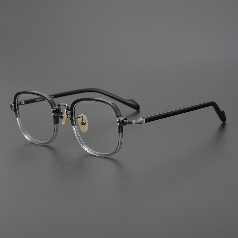CCspace Unisex Full Rim Round/Square Acetate Titanium Eyeglasses 53312 Full Rim CCspace
